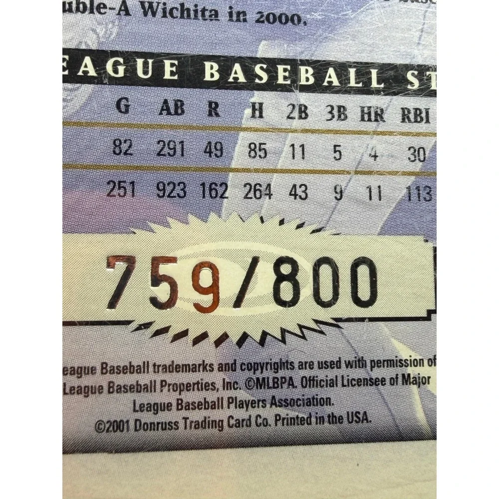 2001 Donruss Signature Series Paul Phillips Rookie Auto /800 Royals RC 235